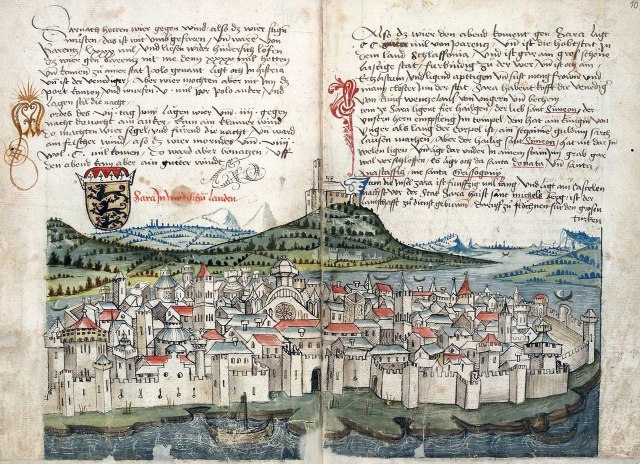 Een middeleeuwse beschrijving van de stad Zadar door Konrad Grünenberg in 1428